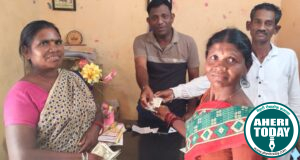 माजी जिल्हा परिषद अध्यक्ष अजयभाऊ कंकडालवार यांच्या कडून काटले व मडगेम परिवाराला आर्थिक मदत