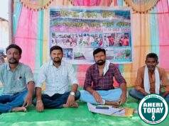 मेड्डीगड्डा प्रकल्पमुळे नुकसान झालेल्या शेतकऱ्यांनी आज सिरोंचा तहसील कार्यालय समोर साखळी उपोषण