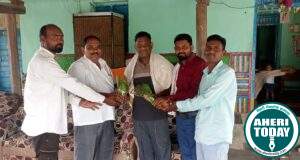 माजी जिल्हा परिषद अध्यक्ष अजयभाऊ कंकडालवार यांच्या शाल व श्रीफळ देऊन सत्कार