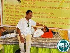 भ्रष्टाचार निवारण समितीचे जिल्हा अध्यक्ष : संतोष ताटीकोंडावार यांनी उपोषण मंडापला भेट