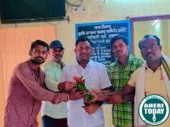 नवनियुक्त कृषि सभापती अजयभाऊ कंकडालवार यांची सत्कार : शांतीग्राम येथील कार्यकर्ते यांनी पुष्पगुच्छा देवून केली स्वागत