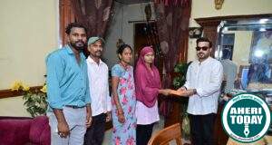 माजी पालकमंत्री राजे अंम्ब्रिशराव आत्राम यांच्या कडून कुमारी.सुनिता व्येंकटेश अरका मुलीला आर्थिक मदत