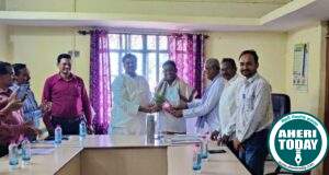 माजी जिल्हा परिषद अध्यक्ष तथा कृषी उत्पन्न बाजार समितीचे सभापती अजयभाऊ कंकडालवार यांच्या सत्कार