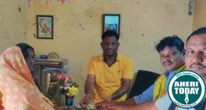 कॅन्सर ग्रस्ताला माजी जि.प.अध्यक्ष व अहेरी कृषी उत्पन्न बाजार समितीचे सभापती अजयभाऊ कंकडालवार यांच्या कडून आर्थिक मदत