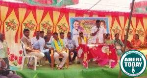 माजी जिल्हा परिषद अध्यक्ष तथा कृषी उत्पन्न बाजार समितीचे सभापती अजयभाऊ कंकडालवार यांच्या हस्ते माता मंदिरचे उदघाटन