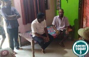 माजी जि.प.अध्यक्ष व अहेरी कृषी उत्पन्न बाजार समितीचे सभापती अजयभाऊ कंकडालवार यांनी कॅन्सर ग्रस्त पोलीस पाटील यांची घेतली भेट