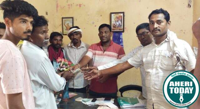 माजी जि.प.अध्यक्ष तथा अहेरी कृषि उत्पन्न बाजार समिती सभापती अजय कंकडालवार यांच्या कडून कासेवार कुटुंबाला उपचारा साठी आर्थिक मदत