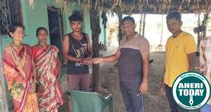 माजी जि.प.अध्यक्ष व अहेरी बाजार समिती सभापती अजय कंकडालवार यांनी कॅन्सर ग्रस्ताला आर्थिक मदत