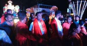 बजरंगबली श्रीहनुमान भव्य शोभायात्रेत काँग्रेसनेते अजयभाऊ कंकडालवार यांची उपस्थिती