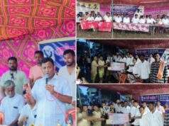 हरिनगर येथे फूटबॉल सामन्याचे माजी जि.प.अध्यक्ष अजयभाऊ कंकडालवार यांच्या हस्ते बक्षीस वितरण