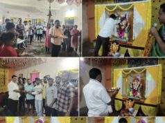 माजी जि.प.अध्यक्ष अजयभाऊ कंकडालवार यांनी श्रीगणरायाची महाआरती कार्यक्रमाला उपस्थित