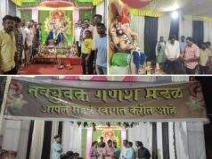 आलापल्ली नवयुवक गणेश मंडळाला काँग्रेसनेते अजय कंकडालवार व जिल्हा अध्यक्ष हणमंतू मडावी यांची भेट