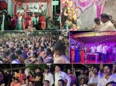 माजी जि.प.अध्यक्ष अजय कंकडालवार व हणमंतू मडावी यांचा हस्ते बहीण लाडाची,वाहिनी काळाची दंडार आरक्रेस्टार कार्यक्रमाची उदघाटन