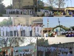 माजी जि.प.अध्यक्ष अजय कंकडालवार यांचा हस्ते विविध ठिकाणी ध्वज रोहण