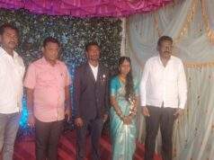 कान्नेपल्ली येथील कोंकावार परिवाराच्या स्वागत समारंभाला काँग्रेसनेते अजय कंकडालवार वामा हनमंतु मडावी यांची उपस्थित