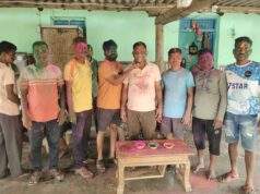 माजी जि.प.अध्यक्ष अजयभाऊ कंकडालवार यांच्या राहत घरी इंदाराम येथे मोठ्या उत्साहाने रंगपंचमी साजरा