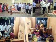 माजी जि.प.अध्यक्ष अजय कंकडालवार व हणमंतु मडावी यांची बोनालू पूजेला उपस्थित