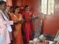 इंदाराम येथील हनुमान मंदिरात कंकडालवार दाम्पत्याची पूजा-अर्चना कार्यक्रम संपन्न