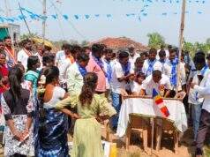 लंबडपल्ली गावात भीम जयंती मोठ्या उत्साहात साजरा : अख्य गाव जय भीम,जय संविधान या घोषणांनी धूम धूमले