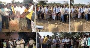 माजी जि.प.अध्यक्ष अजय कंकडालवार व संचालक सैनूजी गोटा यांच्या हस्ते कोठी,घोटपाडी,आरेवाडा,तडगाव येथील धान खरेदीला प्रारंभ