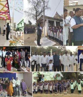 माजी जि.प.अध्यक्ष अजय कंकडालवार यांचा हस्ते विविध ठिकाणी ध्वज रोहण