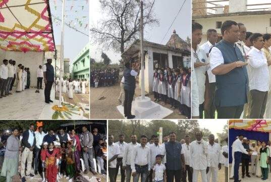 माजी जि.प.अध्यक्ष अजय कंकडालवार यांचा हस्ते विविध ठिकाणी ध्वज रोहण