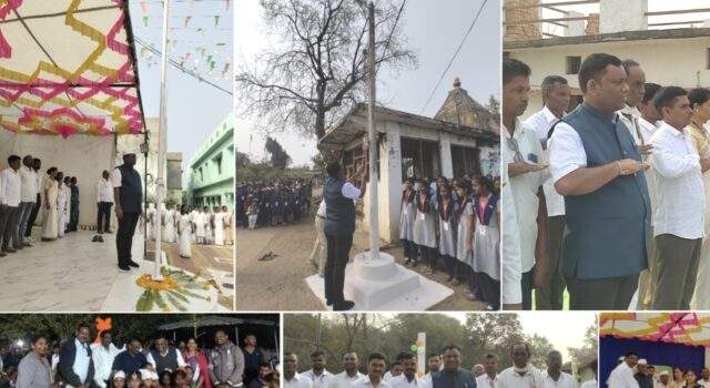 माजी जि.प.अध्यक्ष अजय कंकडालवार यांचा हस्ते विविध ठिकाणी ध्वज रोहण