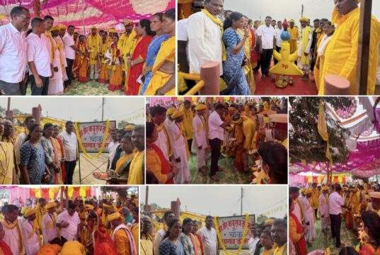 महागाव येथे सल्ला गांगरा शक्तीचे अनावरण व सप्तरंगी ध्वजारोहण ; सामूहिक विवाह सोहळा कार्यक्रम उत्सहात संपन्न