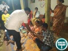 मेडपल्ली येथील वेलदी कुटुंबाचे नवस व नामकरण कार्यक्रमाला माजी जि.प.अध्यक्ष डॉ.अजय कंकडालवार यांची उपस्थिती