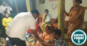 मेडपल्ली येथील वेलदी कुटुंबाचे नवस व नामकरण कार्यक्रमाला माजी जि.प.अध्यक्ष डॉ.अजय कंकडालवार यांची उपस्थिती