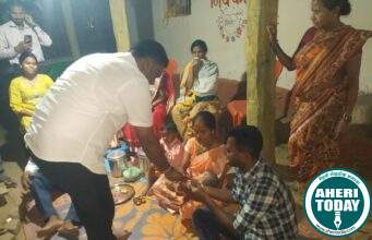 मेडपल्ली येथील वेलदी कुटुंबाचे नवस व नामकरण कार्यक्रमाला माजी जि.प.अध्यक्ष डॉ.अजय कंकडालवार यांची उपस्थिती