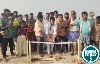 मरपल्ली येथील भव्य टेनिस बॉल क्रिकेट स्पर्धेचे उदघाटन उत्सहात संपन्न