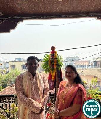 जिल्हा परिषदेचे माजी अध्यक्ष डॉ.अजय कंकडालवार यांनी घरी उभारली गुढी