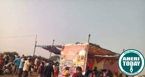 चिंतारेऊला येथील महाकाली यात्रेत डॉ.अजयभाऊ कंकडालवार कडून भाविकांना अन्नदान वितरण