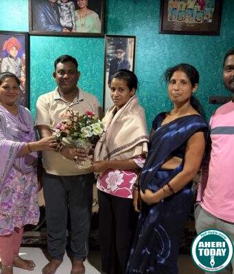 महिला पोलीस पदी निवडीबद्दल निकिता मिस्त्री हिचे डॉ.कंकडालवार दाम्पत्याकडून अभिनंदन